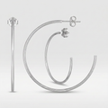 14k White Gold Polished Hoop Earrings by Avera Group