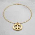 14k Yellow Gold with Peace Symbol Pendant by Avera Group