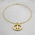 14k Yellow Gold with Peace Symbol Pendant by Avera Group