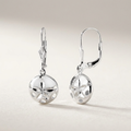 Sterling Silver Polished Sand Dollar Dangle Earrings by Avera Group