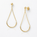 14k Yellow Gold Curved Chain Drop Earrings by Avera Group