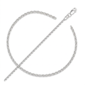 2.3mm 10k White Gold Rolo Anklet by Avera Group