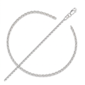 2.3mm 10k White Gold Rolo Anklet by Avera Group