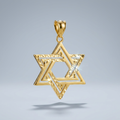 14k Yellow Gold Textured Star of David Pendant by Avera Group