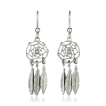 Sterling Silver Dream Catcher Dangle Earrings by Avera Group