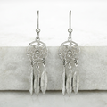 Sterling Silver Dream Catcher Dangle Earrings by Avera Group