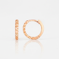 14k Rose Gold Petite Textured Round Hoop Earrings by Avera Group