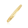 10k Yellow Gold Dome Childrens Diamond Cut Florentine Bangle by Avera Group