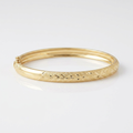 10k Yellow Gold Dome Childrens Diamond Cut Florentine Bangle by Avera Group