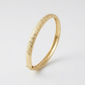 10k Yellow Gold Dome Childrens Diamond Cut Florentine Bangle by Avera Group