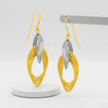 14k Two-Tone Gold Interlaced Multiple Row Earrings by Avera Group