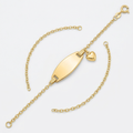 14k Yellow Gold Heart Accented Children's Cable Chain ID Bracelet by Avera Group