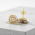 14k Two Tone Gold Love Knot Earrings by Avera Group