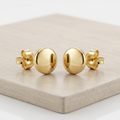 14k Yellow Gold Polished Round Post Earrings by Avera Group