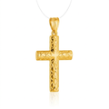 14k Yellow Gold Reversible Textured Cross Pendant by Avera Group