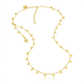 14K Yellow Gold Necklace with Dangling Hearts by Avera Group