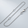 Double Extendable Cable Chain in 14k White Gold (1.2mm) by Avera Group