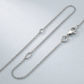 Double Extendable Cable Chain in 14k White Gold (1.2mm) by Avera Group