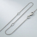 Double Extendable Cable Chain in 14k White Gold (1.2mm) by Avera Group