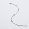 Sterling Silver Anklet with Polished Bars and Beads by Avera Group