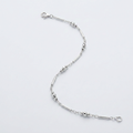 Sterling Silver Anklet with Polished Bars and Beads by Avera Group