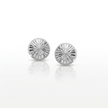 14k White Gold Textured Flat Style Stud Earrings by Avera Group