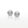 14k White Gold Textured Flat Style Stud Earrings by Avera Group