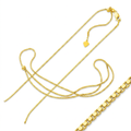 Sterling Silver Yellow Finish 1.4mm Adjustable Box Chain by Avera Group