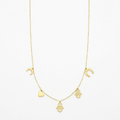 14K Yellow Gold Necklace with Polished Charms by Avera Group