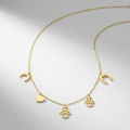 14K Yellow Gold Necklace with Polished Charms by Avera Group