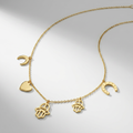 14K Yellow Gold Necklace with Polished Charms by Avera Group