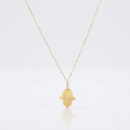 14K Yellow Gold Hand of Hamsa Necklace by Avera Group