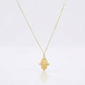14K Yellow Gold Hand of Hamsa Necklace by Avera Group