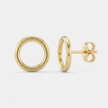 Open Circle Post Earrings in 14k Yellow Gold by Avera Group