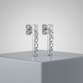 14k White Gold Textured Bar Earrings by Avera Group