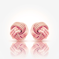 14k Rose Gold Love Knot with Ridge Texture Earrings by Avera Group