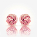 14k Rose Gold Love Knot with Ridge Texture Earrings by Avera Group