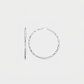 Sterling Silver Large Hoop Earring with Hammered Texture by Avera Group