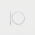 Sterling Silver Large Hoop Earring with Hammered Texture by Avera Group