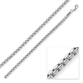 4.4mm Sterling Silver Rhodium Plated Round Box Chain by Avera Group