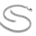 4.4mm Sterling Silver Rhodium Plated Round Box Chain by Avera Group