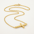 14k Yellow Gold Necklace with a Polished Cross Design by Avera Group