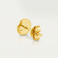 14k Yellow Gold and Enamel Yellow Smiley Face Stud Earrings by Avera Group