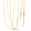 14k Yellow Gold Adjustable Box Chain 0.8mm by Avera Group