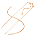 Sterling Silver Rose Finish 1.5mm Adjustable Cable Chain by Avera Group