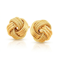 10k Yellow Gold Love Knot with Ridge Texture Earrings by Avera Group