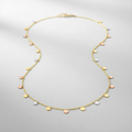 14K Tri Color Necklace with Dangling Circles by Avera Group