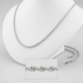 2.0mm 14k White Gold Light Rope Chain by Avera Group