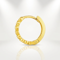 14k Yellow Gold Petite Textured Round Hoop Earrings by Avera Group