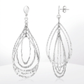 Sterling Silver Textured Teardrop Motif Dangle Earrings by Avera Group